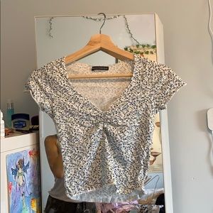 Brandy Melville Floral Blue Tank Top